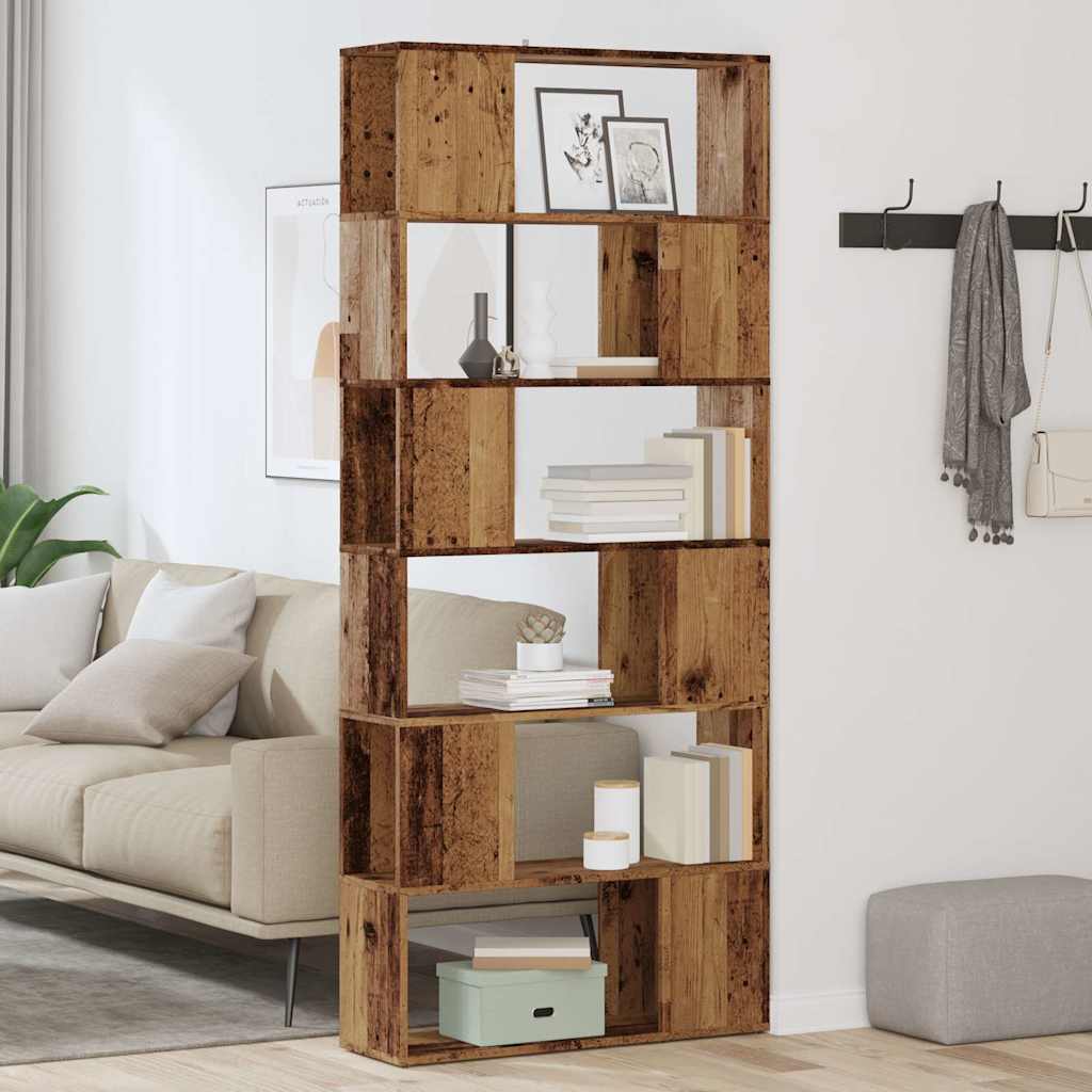 vidaXL Bibliotecă/Separator de cameră, Lemn vechi, 80x24x186 cm vidaXL Bibliotecă/Separator de cameră, Lemn vechi, 80x24x186 cm