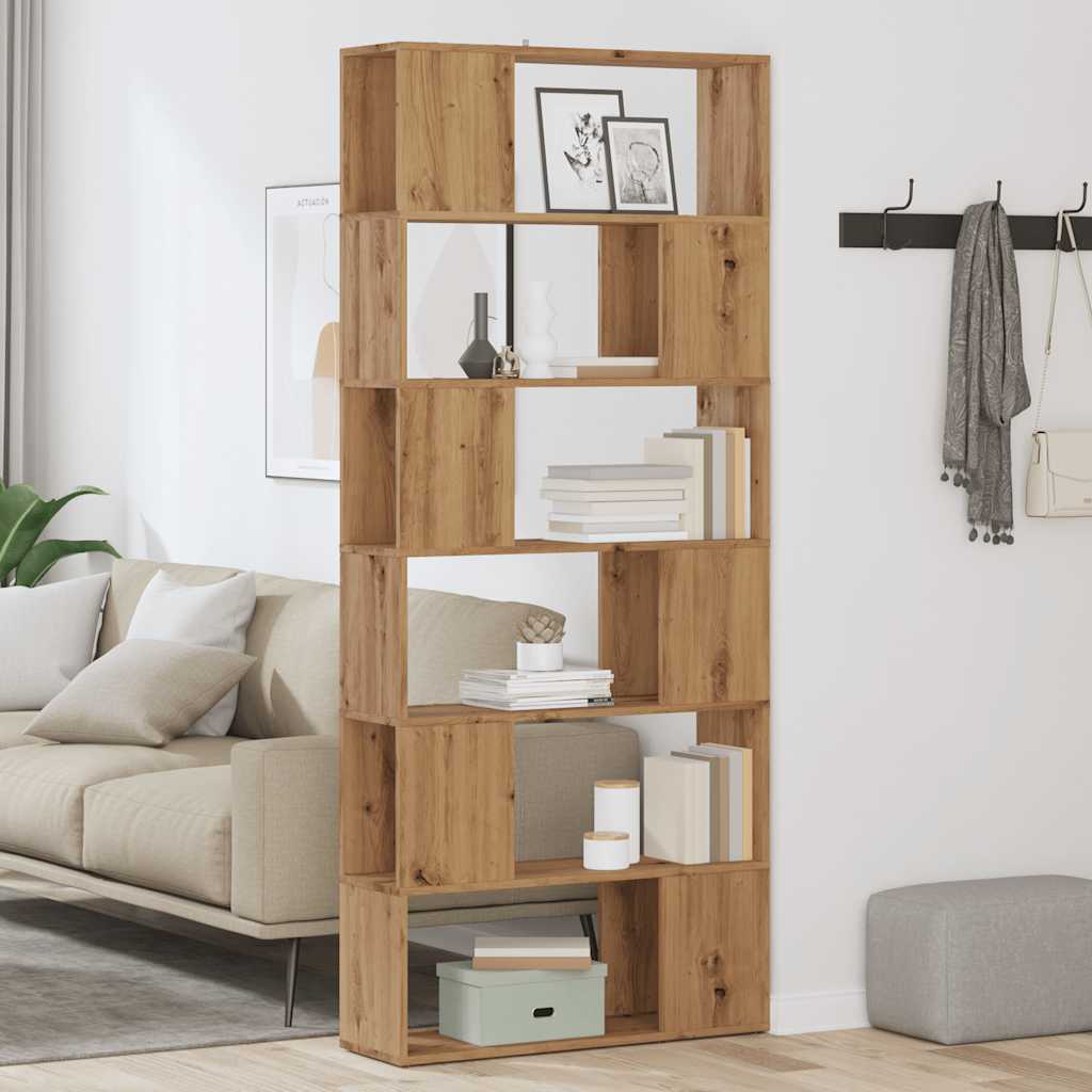 vidaXL Bibliotecă/Separator de cameră, Stejar artizanal, 80x24x186 cm vidaXL Bibliotecă/Separator de cameră, Stejar artizanal, 80x24x186 cm