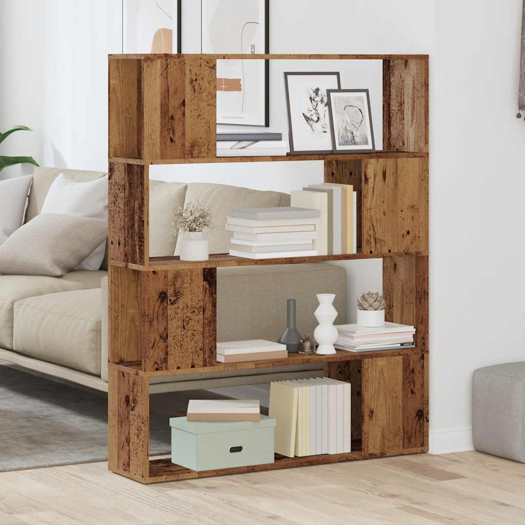 vidaXL Bibliotecă/Separator cameră, lemn vechi, 100x24x124,5 cm vidaXL Bibliotecă/Separator cameră, lemn vechi, 100x24x124,5 cm