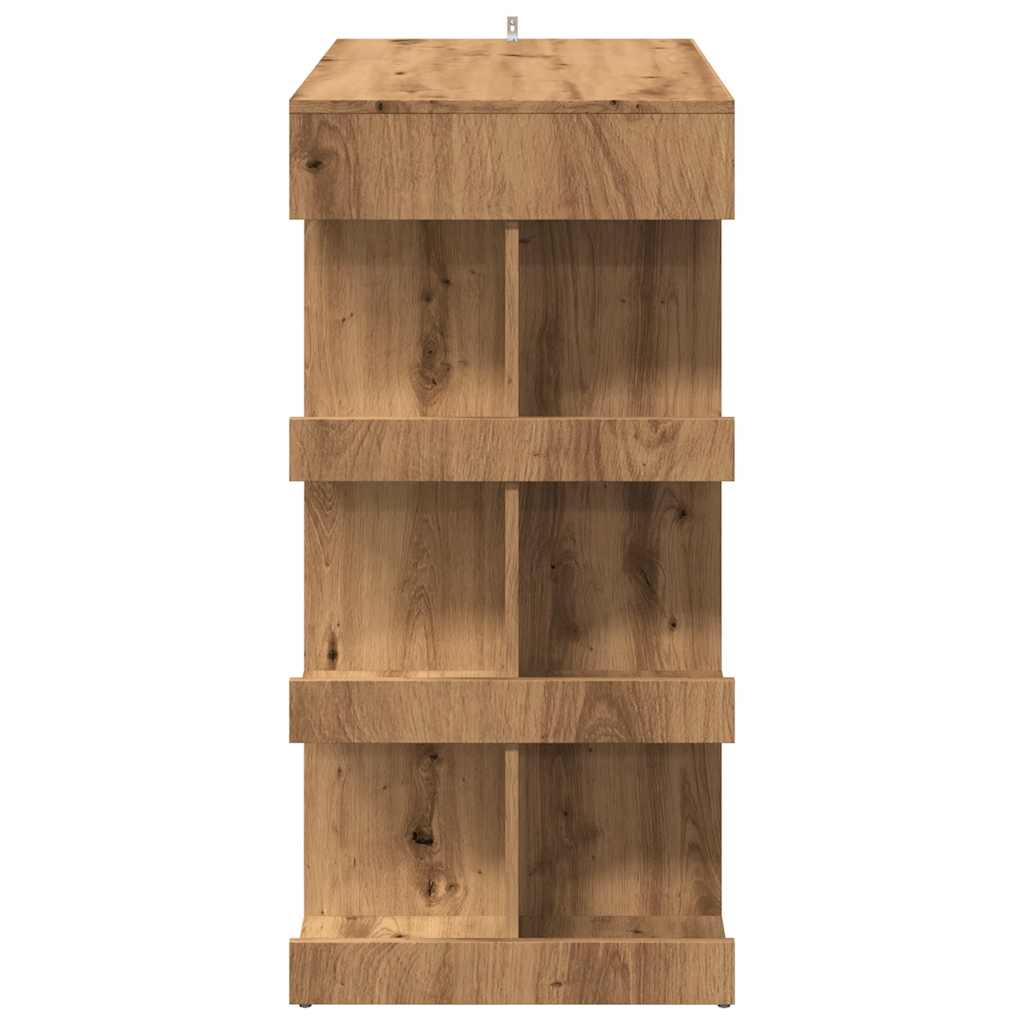 vidaXL Masă bar cu raft de depozitare Stejar artizanal 100x48x101,5 cm vidaXL Masă bar cu raft de depozitare Stejar artizanal 100x48x101,5 cm