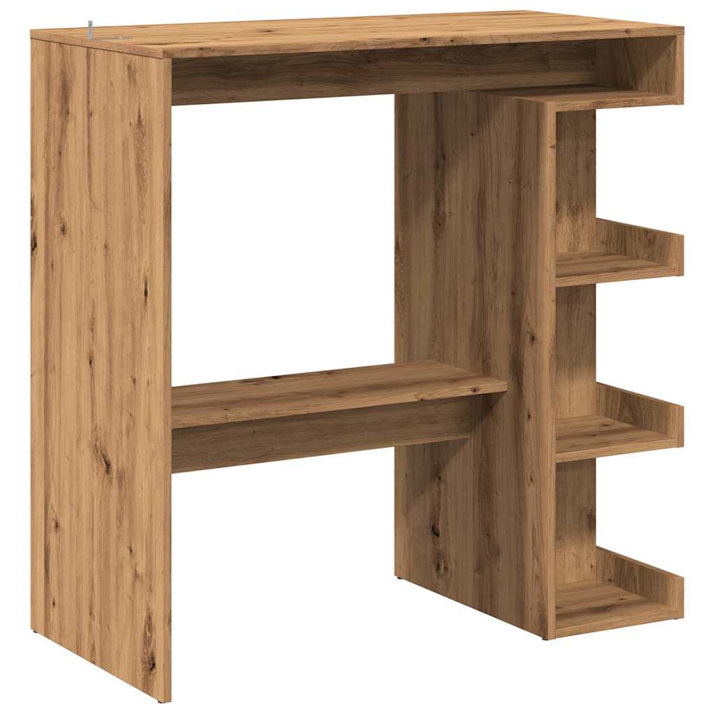 vidaXL Masă bar cu raft de depozitare Stejar artizanal 100x48x101,5 cm vidaXL Masă bar cu raft de depozitare Stejar artizanal 100x48x101,5 cm