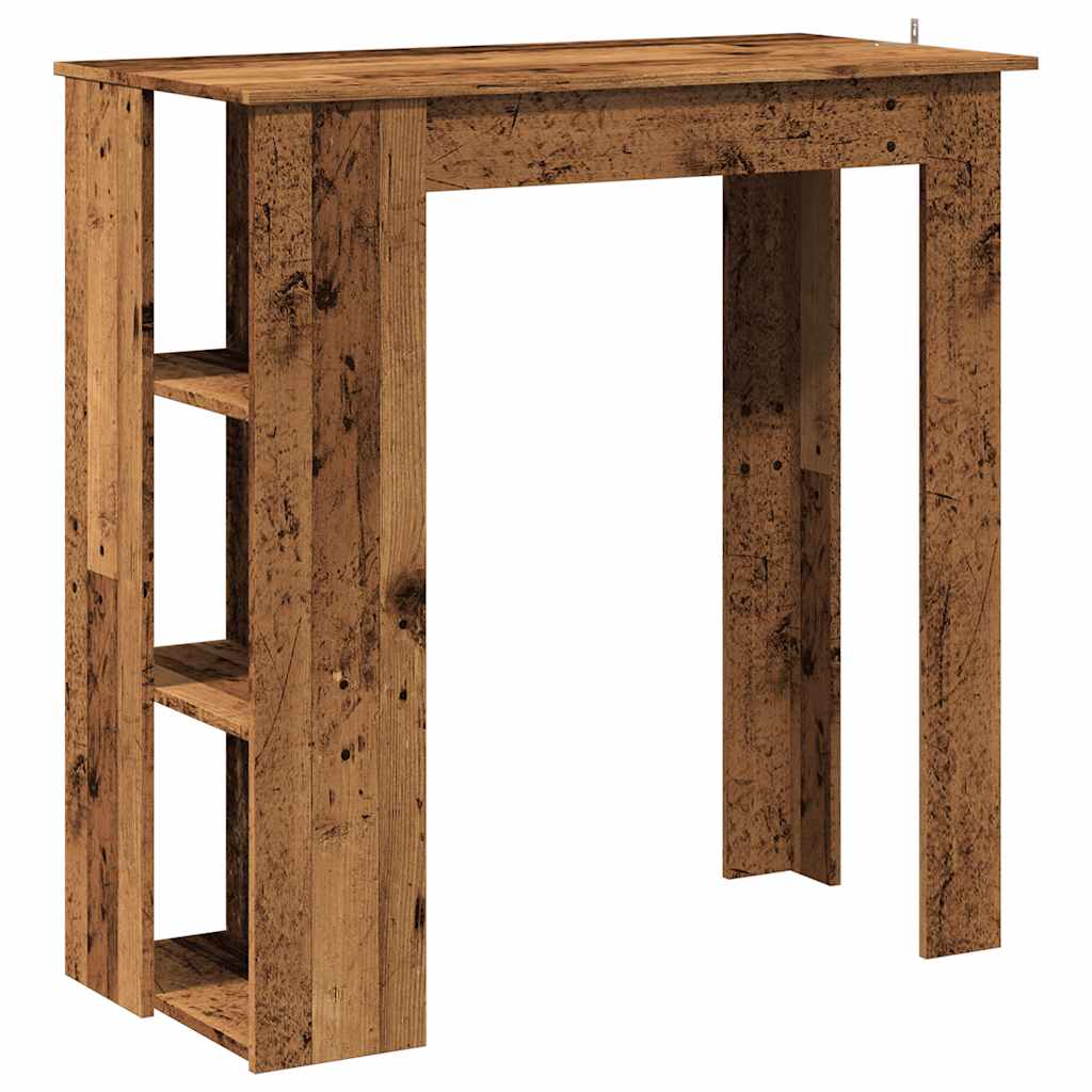 vidaXL Masă bar cu rafturi, lemn vechi, 102x50x103,5 cm lemn prelucrat vidaXL Masă bar cu rafturi, lemn vechi, 102x50x103,5 cm lemn prelucrat