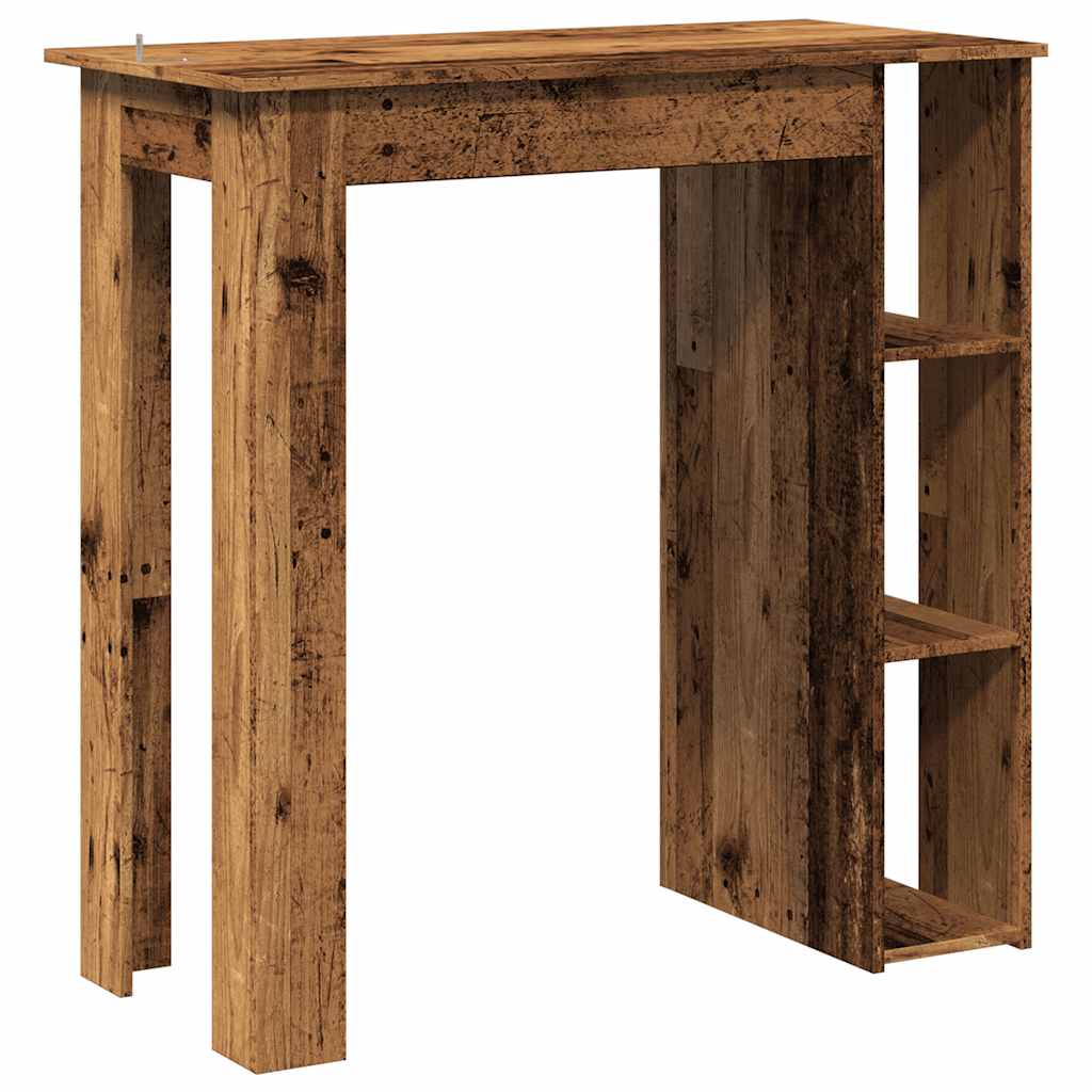 vidaXL Masă bar cu rafturi, lemn vechi, 102x50x103,5 cm lemn prelucrat vidaXL Masă bar cu rafturi, lemn vechi, 102x50x103,5 cm lemn prelucrat