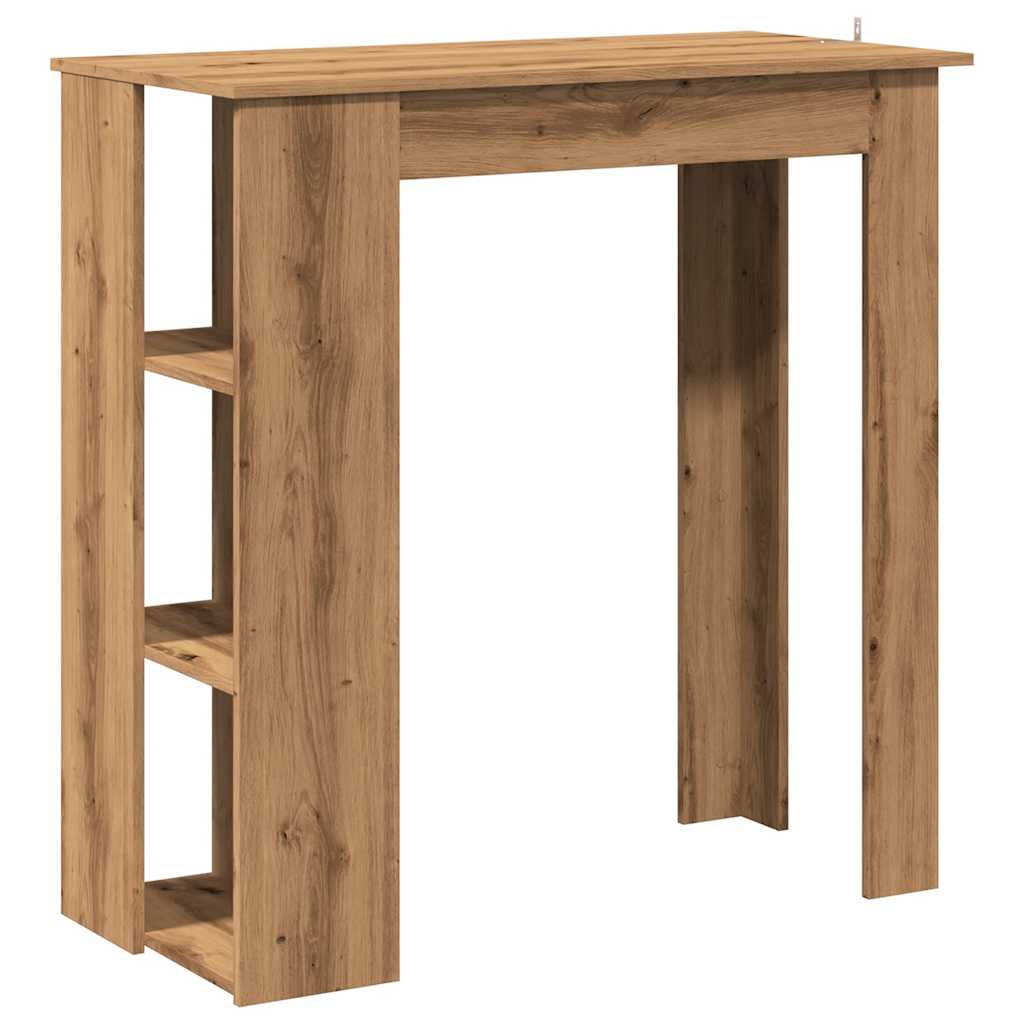 vidaXL Masă de bar cu raft, Stejar artizanal, 102x50x103,5 cm, PAL vidaXL Masă de bar cu raft, Stejar artizanal, 102x50x103,5 cm, PAL