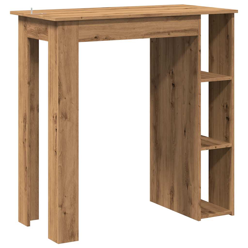 vidaXL Masă de bar cu raft, Stejar artizanal, 102x50x103,5 cm, PAL vidaXL Masă de bar cu raft, Stejar artizanal, 102x50x103,5 cm, PAL