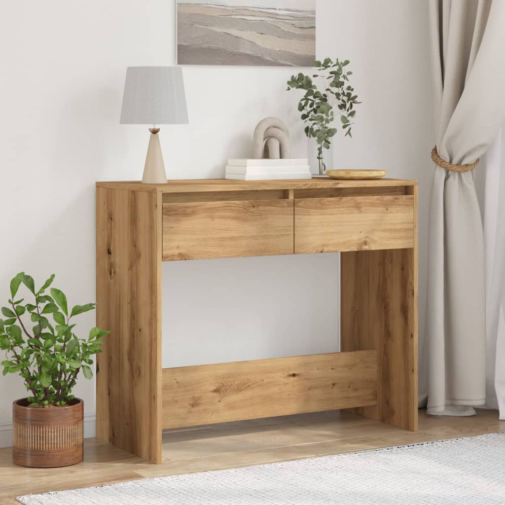 vidaXL Măsuță consolă, stejar artizanal, 89x41x76,5 cm, lemn prelucrat vidaXL Măsuță consolă, stejar artizanal, 89x41x76,5 cm, lemn prelucrat