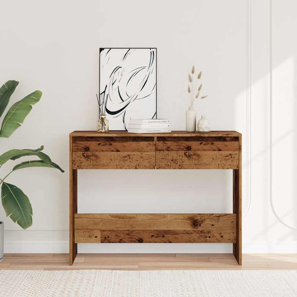 vidaXL Masă consolă, lemn vechi, 100x35x76,5 cm, lemn prelucrat