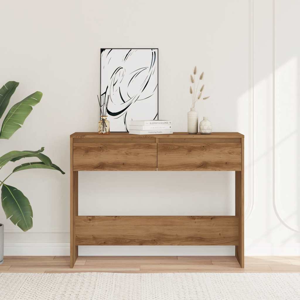 vidaXL Măsuță consolă, stejar artizanal, 100x35x76,5cm, lemn prelucrat vidaXL Măsuță consolă, stejar artizanal, 100x35x76,5cm, lemn prelucrat