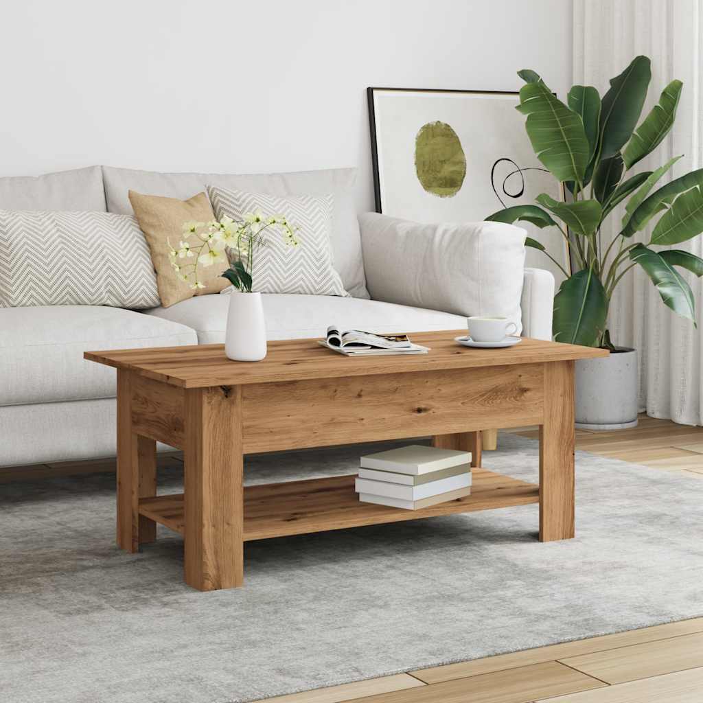 vidaXL Măsuță de cafea, stejar artizanal, 102x55x42 cm, lemn prelucrat
