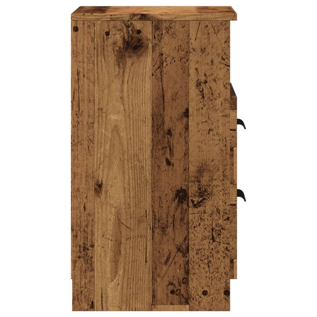 vidaXL Noptiere, 2 buc, lemn învechit, 40x36x65 cm, lemn prelucrat