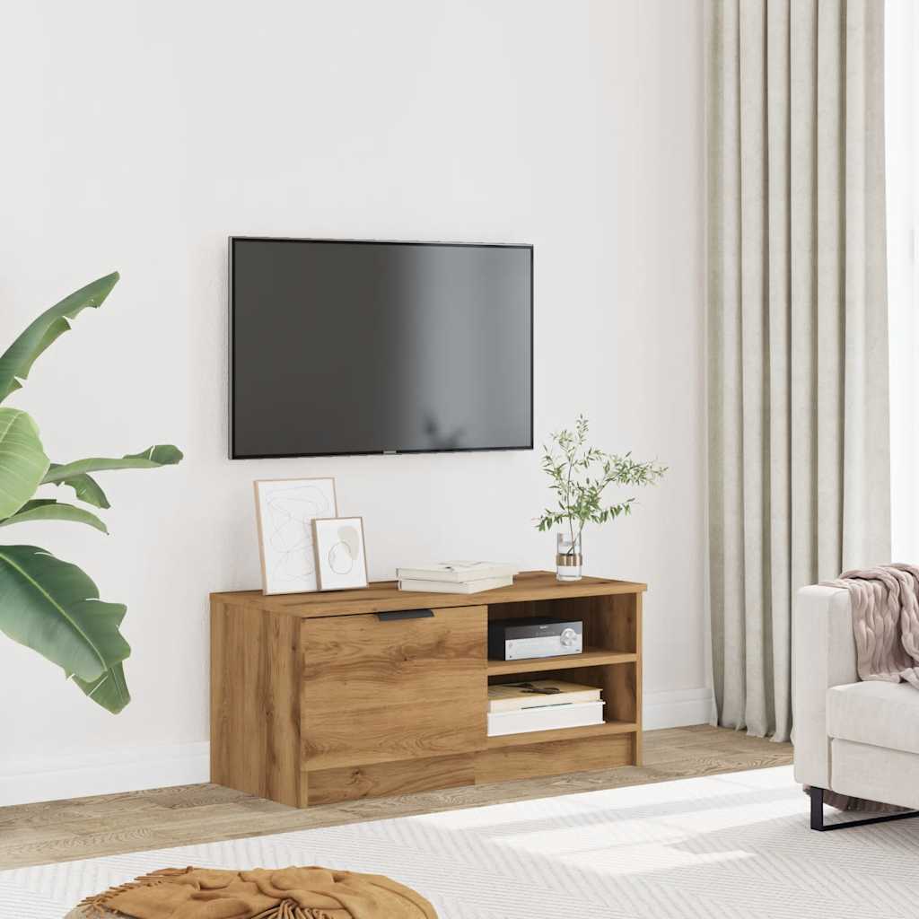 vidaXL Comodă TV, stejar artizanal,80x35x36,5 cm, lemn prelucrat