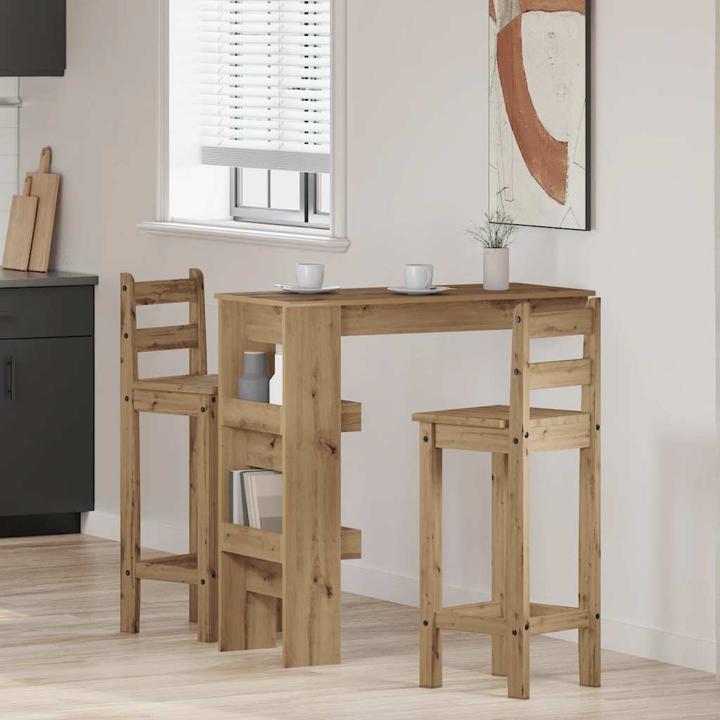 vidaXL Masă bar perete Stejar artizanal 102x45x103,5 cm lemn compozit