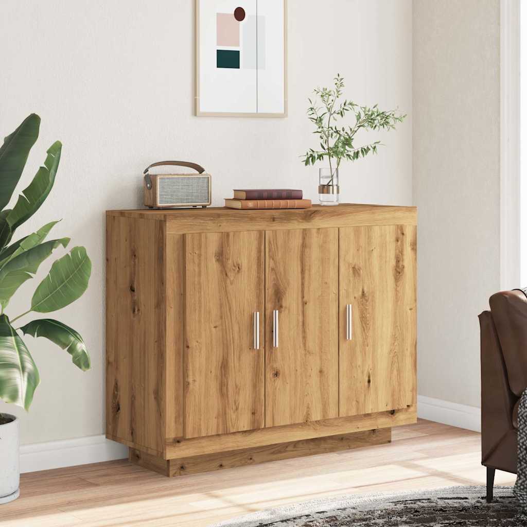 vidaXL Dulap, Stejar artizanal, 92x35x75 cm, lemn compozit