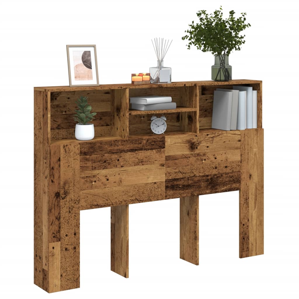 vidaXL Tăblie de pat cu dulap, lemn vechi, 140x19x103,5 cm vidaXL Tăblie de pat cu dulap, lemn vechi, 140x19x103,5 cm