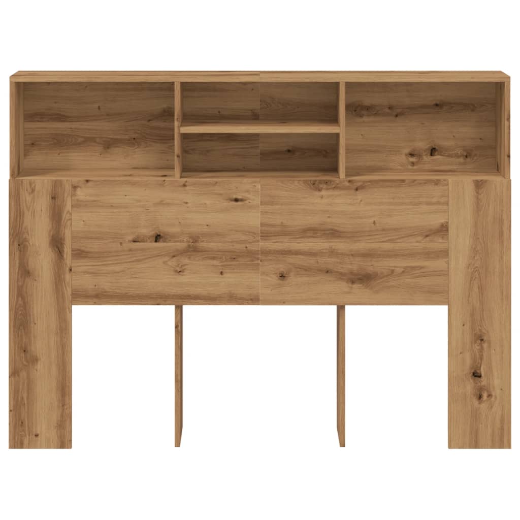 vidaXL Tăblie de pat cu dulap, stejar artizanal , 140x19x103,5 cm