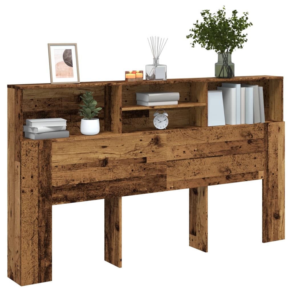 vidaXL Tăblie pat cu dulap, lemn vechi 180x19x103,5 cm lemn prelucrat vidaXL Tăblie pat cu dulap, lemn vechi 180x19x103,5 cm lemn prelucrat
