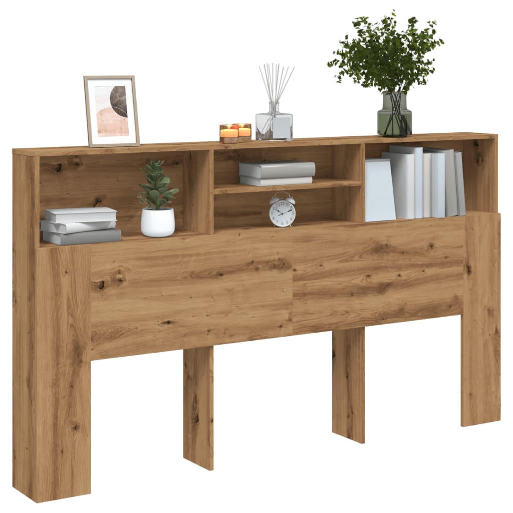 vidaXL Tăblie pat dulap stejar artizanal 180x19x103,5cm lemn prelucrat vidaXL Tăblie pat dulap stejar artizanal 180x19x103,5cm lemn prelucrat