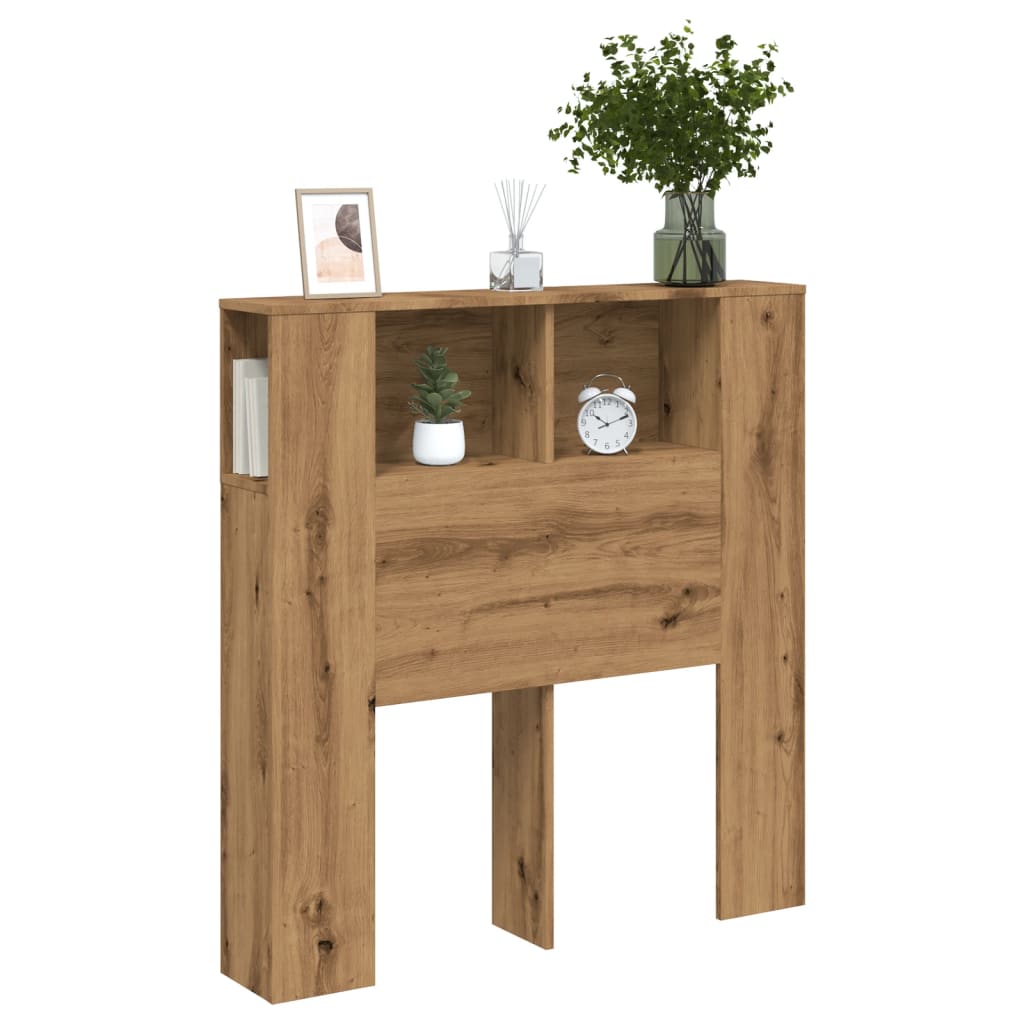 vidaXL Tăblie pat dulap stejar artizanal 100x18,5x102,5cm lemn prelucrat vidaXL Tăblie pat dulap stejar artizanal 100x18,5x102,5cm lemn prelucrat