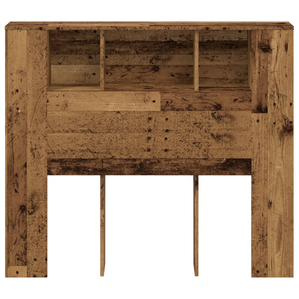 vidaXL Tăblie pat cu dulap, lemn vechi 120x19x104,5 cm lemn prelucrat vidaXL Tăblie pat cu dulap, lemn vechi 120x19x104,5 cm lemn prelucrat
