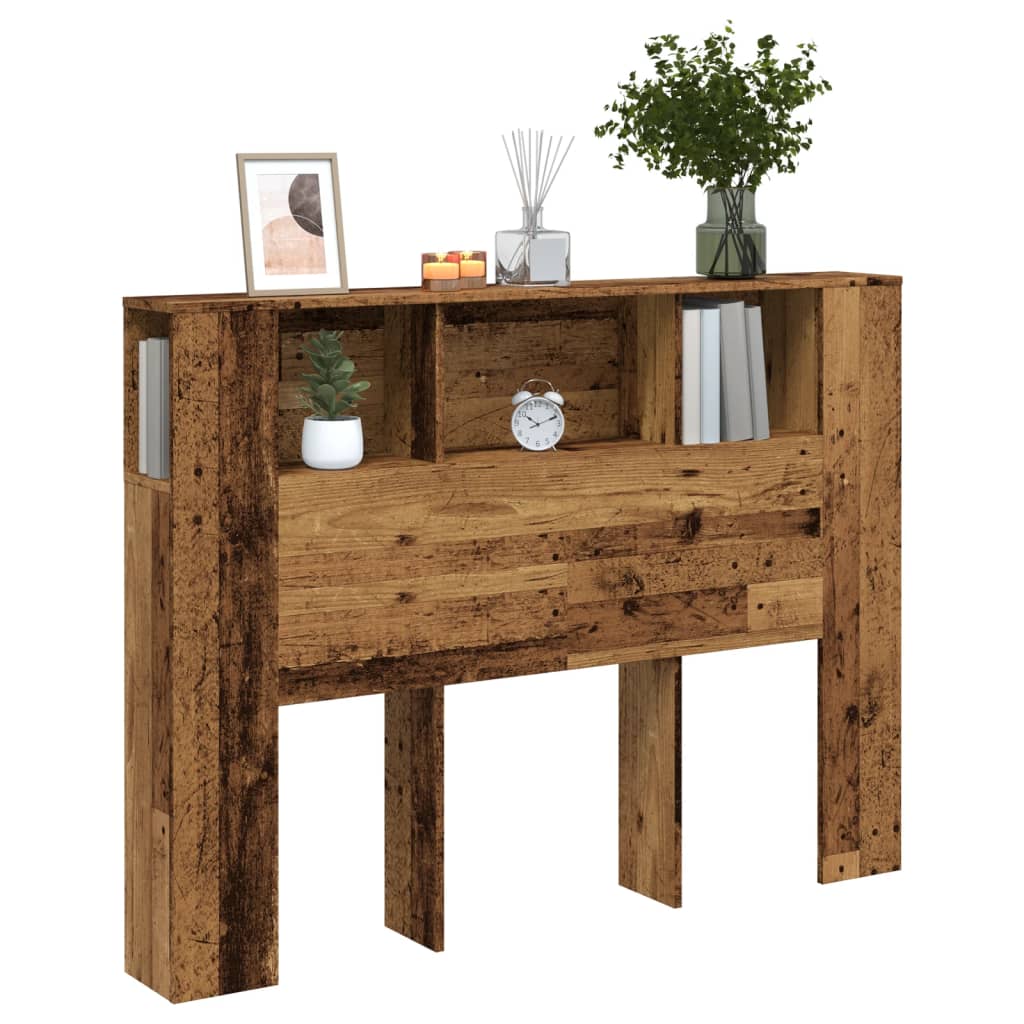 vidaXL Tăblie pat cu dulap lemn vechi 140x18,5x102,5 cm lemn prelucrat vidaXL Tăblie pat cu dulap lemn vechi 140x18,5x102,5 cm lemn prelucrat