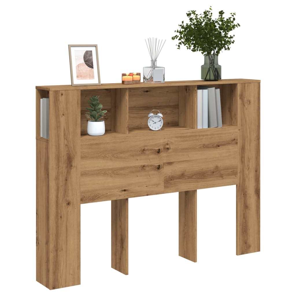 vidaXL Tăblie pat dulap stejar artizanal 140x18,5x102,5 cm lemn vidaXL Tăblie pat dulap stejar artizanal 140x18,5x102,5 cm lemn