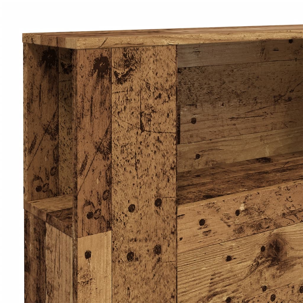vidaXL Tăblie pat cu dulap lemn vechi 200x18,5x102,5 cm lemn prelucrat vidaXL Tăblie pat cu dulap lemn vechi 200x18,5x102,5 cm lemn prelucrat