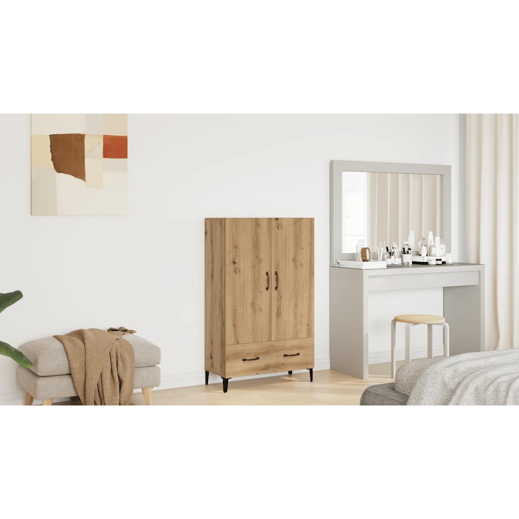 vidaXL Dulap înalt, Stejar artizanal, 70x31x115 cm, lemn compozit