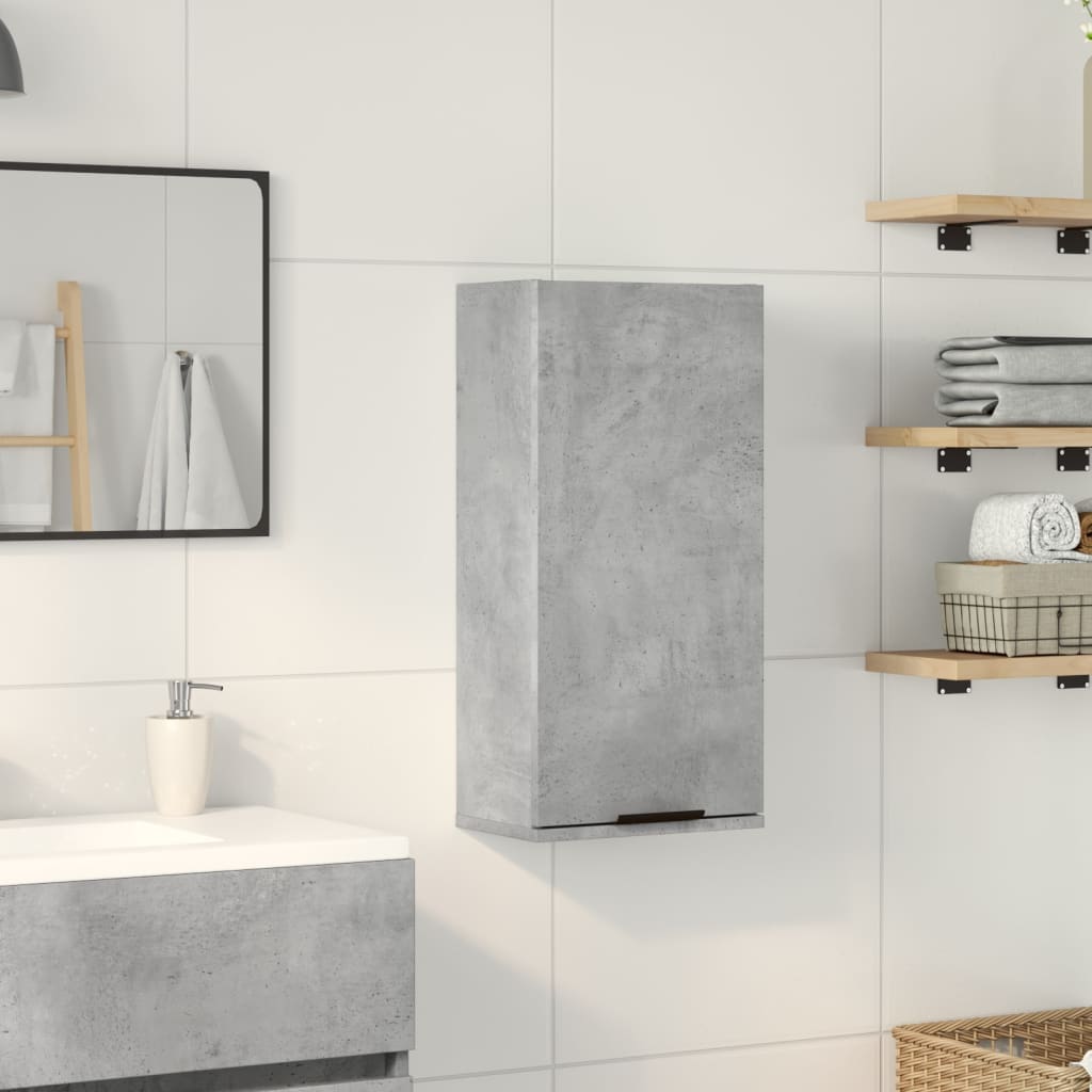 vidaXL Dulap de baie montat pe perete, gri beton, 32x20x67 cm