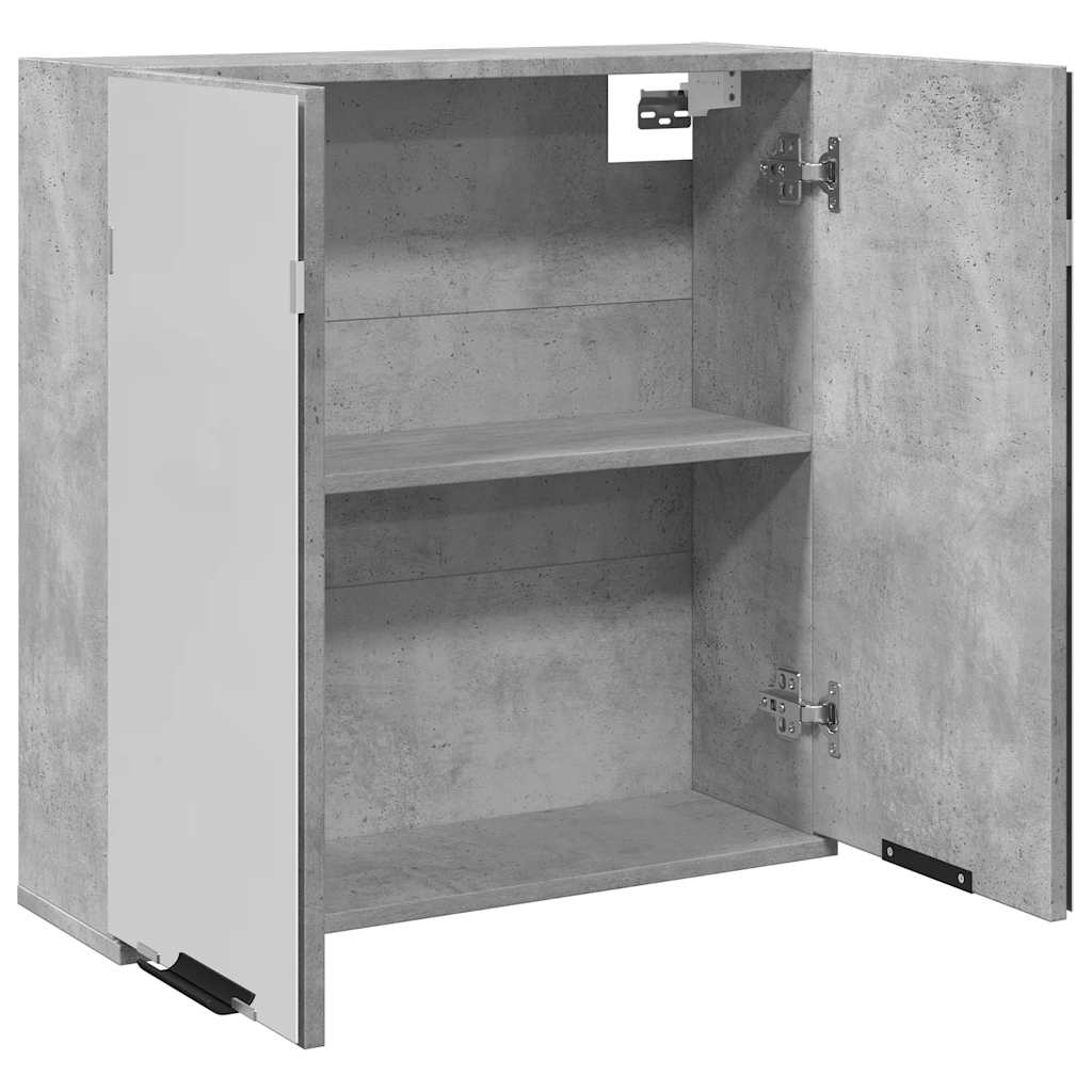 vidaXL Dulap de baie cu oglindă, gri beton, 64x20x66,5 cm, PAL vidaXL Dulap de baie cu oglindă, gri beton, 64x20x66,5 cm, PAL