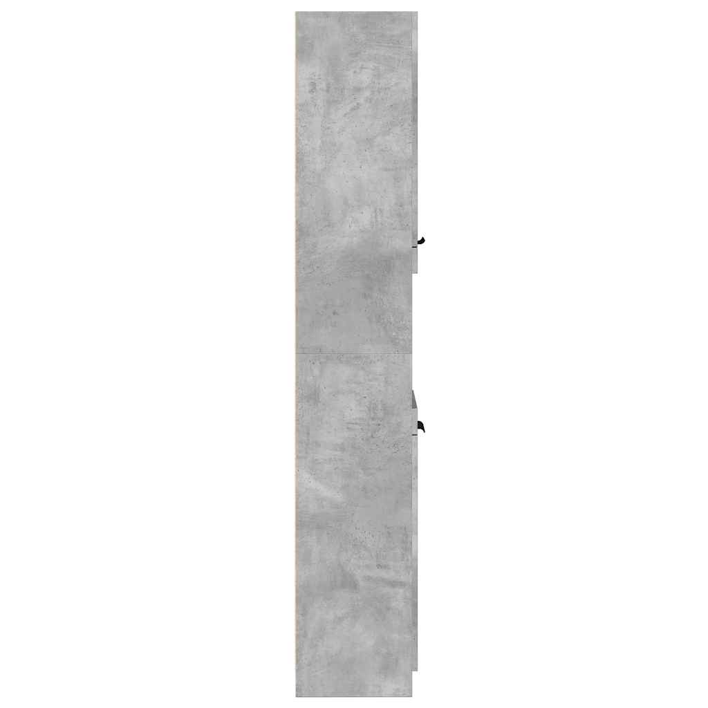 vidaXL Dulap de baie, gri beton, 32x34x188,5 cm, lemn compozit