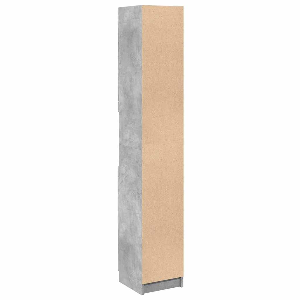 vidaXL Dulap de baie, gri beton, 32x34x188,5 cm, lemn compozit