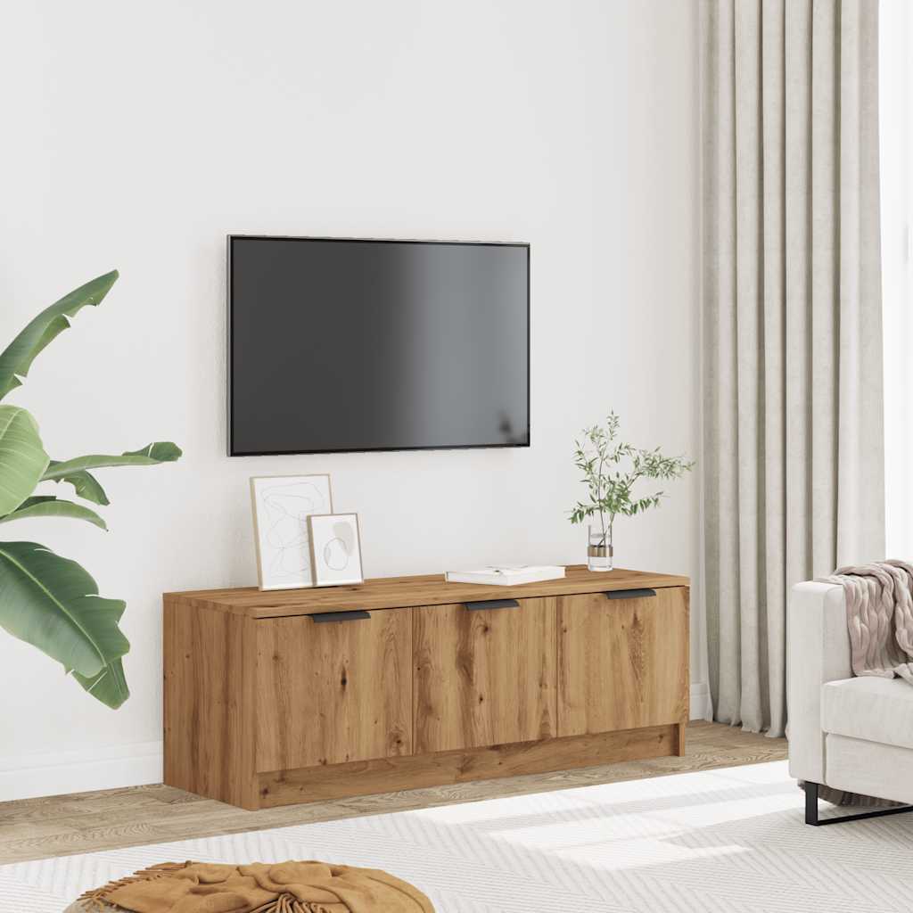 vidaXL Comodă TV,stejar artizanal 102x35x36,5 cm, lemn prelucrat
