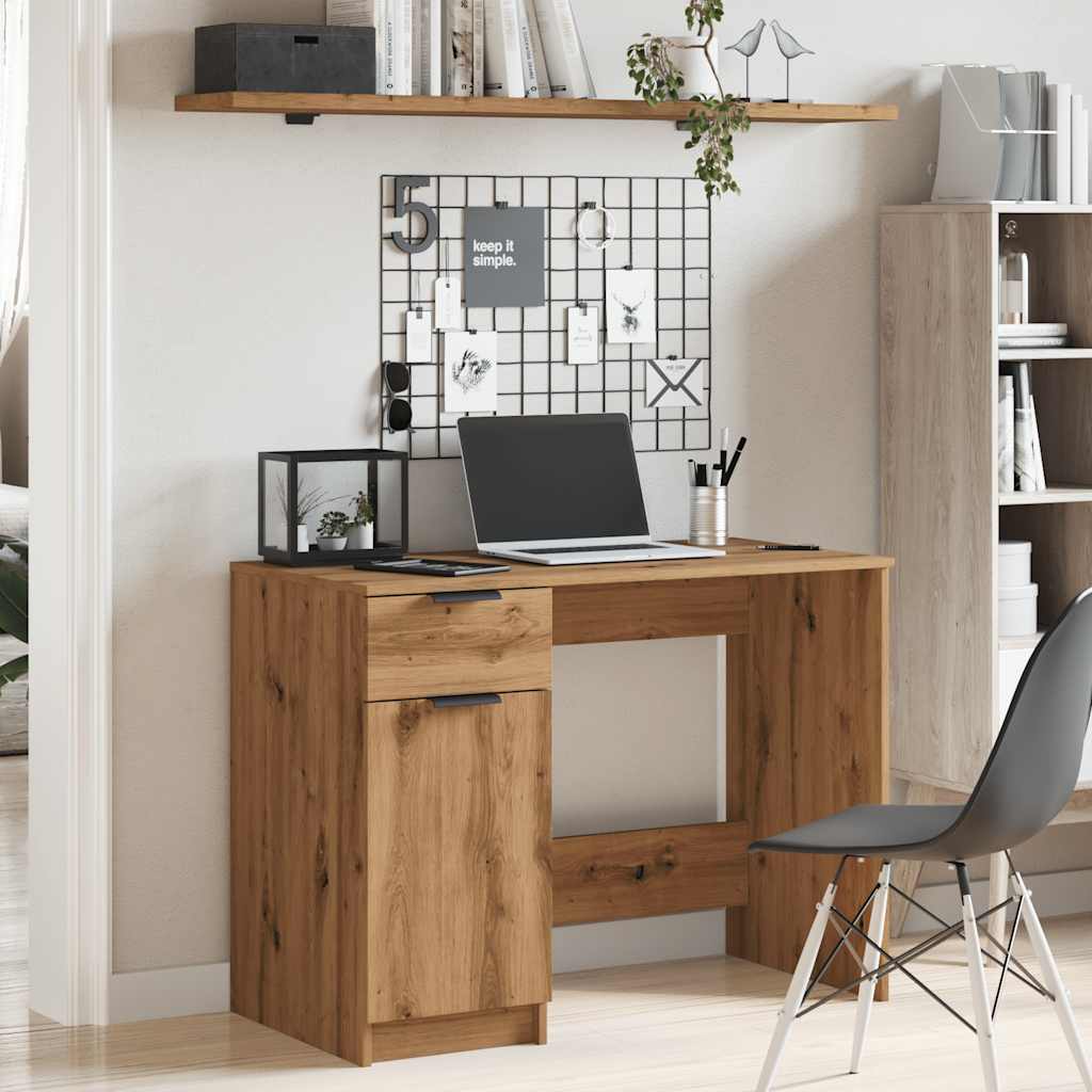 vidaXL Birou, stejar artizanal, 100x50x75 cm, lemn prelucrat