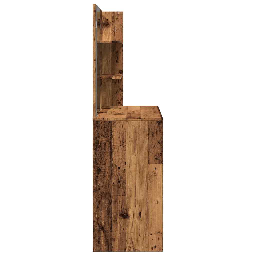 vidaXL Masă de toaletă cu oglindă, lemn vechi, 74,5x40x141 cm vidaXL Masă de toaletă cu oglindă, lemn vechi, 74,5x40x141 cm