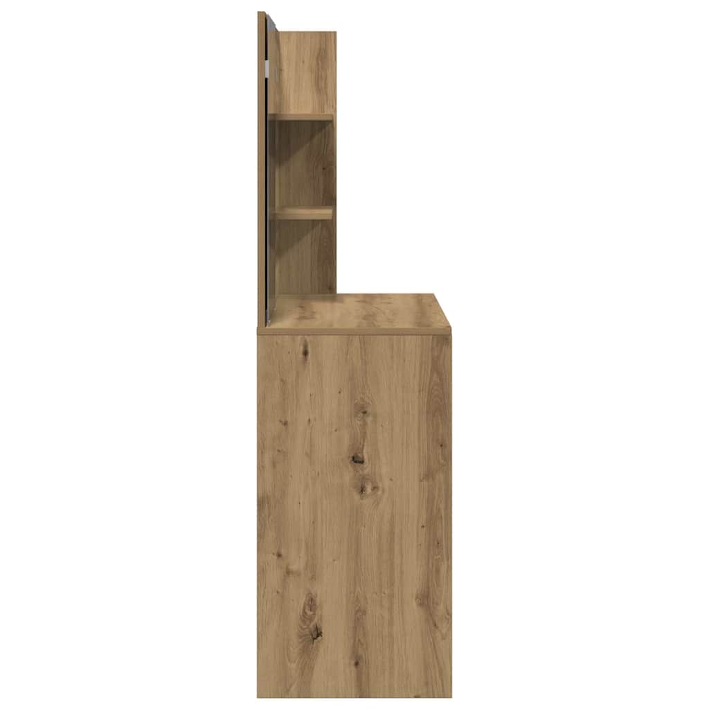 vidaXL Masă de toaletă cu oglindă, stejar artizanal, 74,5x40x141 cm vidaXL Masă de toaletă cu oglindă, stejar artizanal, 74,5x40x141 cm