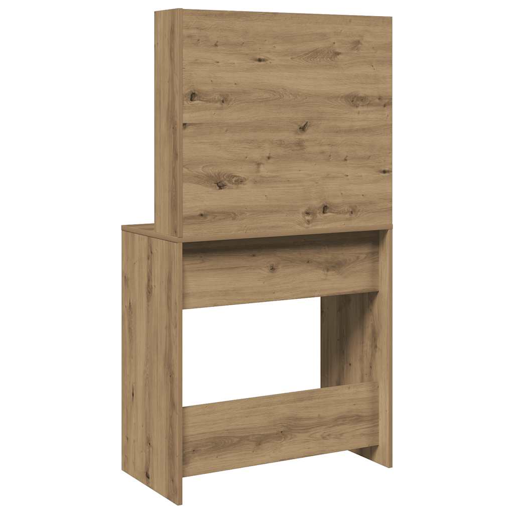 vidaXL Masă de toaletă cu oglindă, stejar artizanal, 74,5x40x141 cm vidaXL Masă de toaletă cu oglindă, stejar artizanal, 74,5x40x141 cm