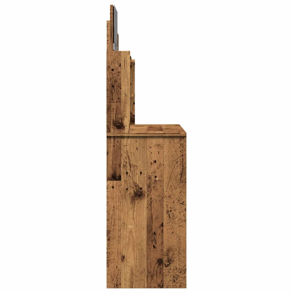 vidaXL Masa de toaleta cu oglinda lemn vechi 96x39x142 cm vidaXL Masa de toaleta cu oglinda lemn vechi 96x39x142 cm