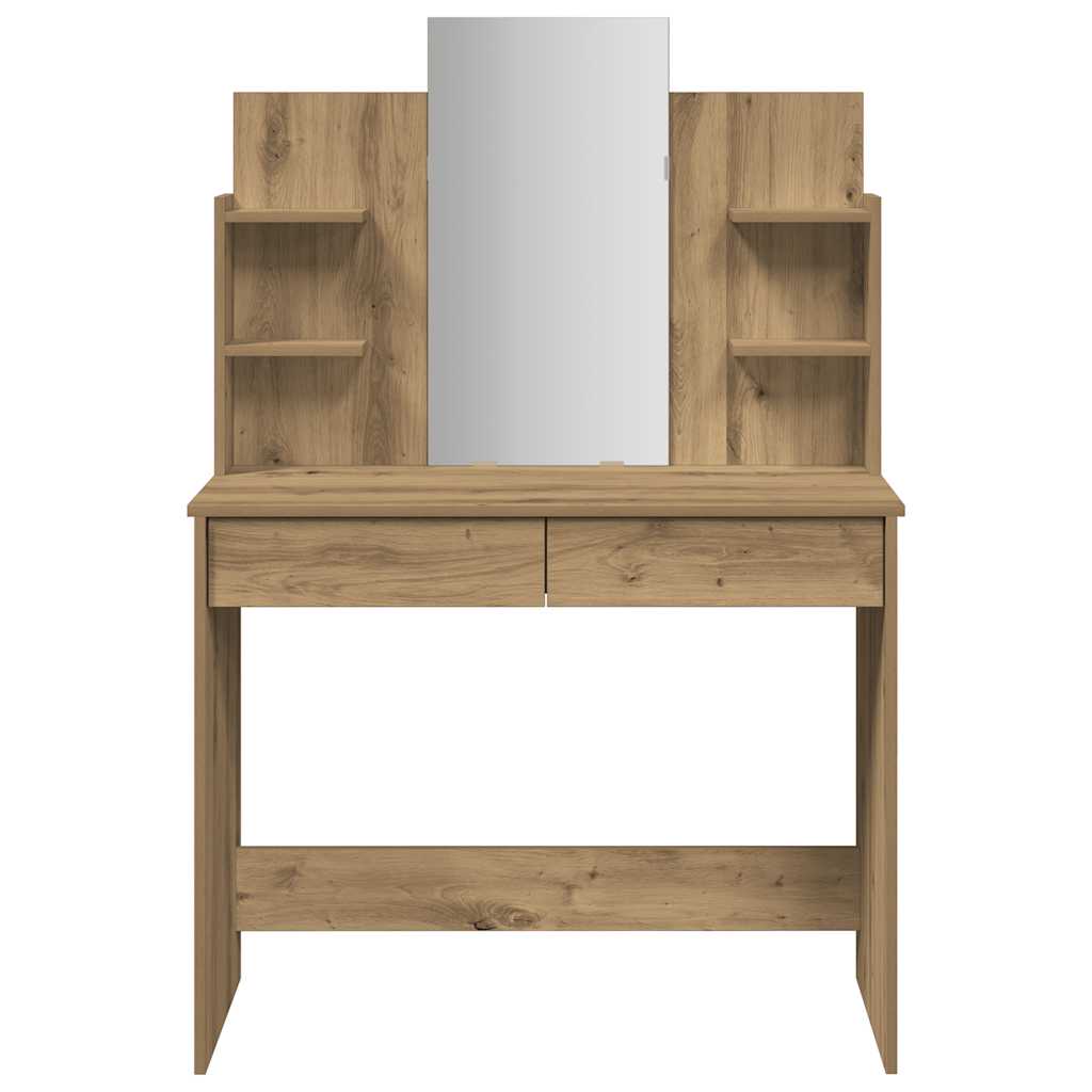 vidaXL Masa de toaleta cu oglinda Artisan Stejar 96x39x142 cm vidaXL Masa de toaleta cu oglinda Artisan Stejar 96x39x142 cm