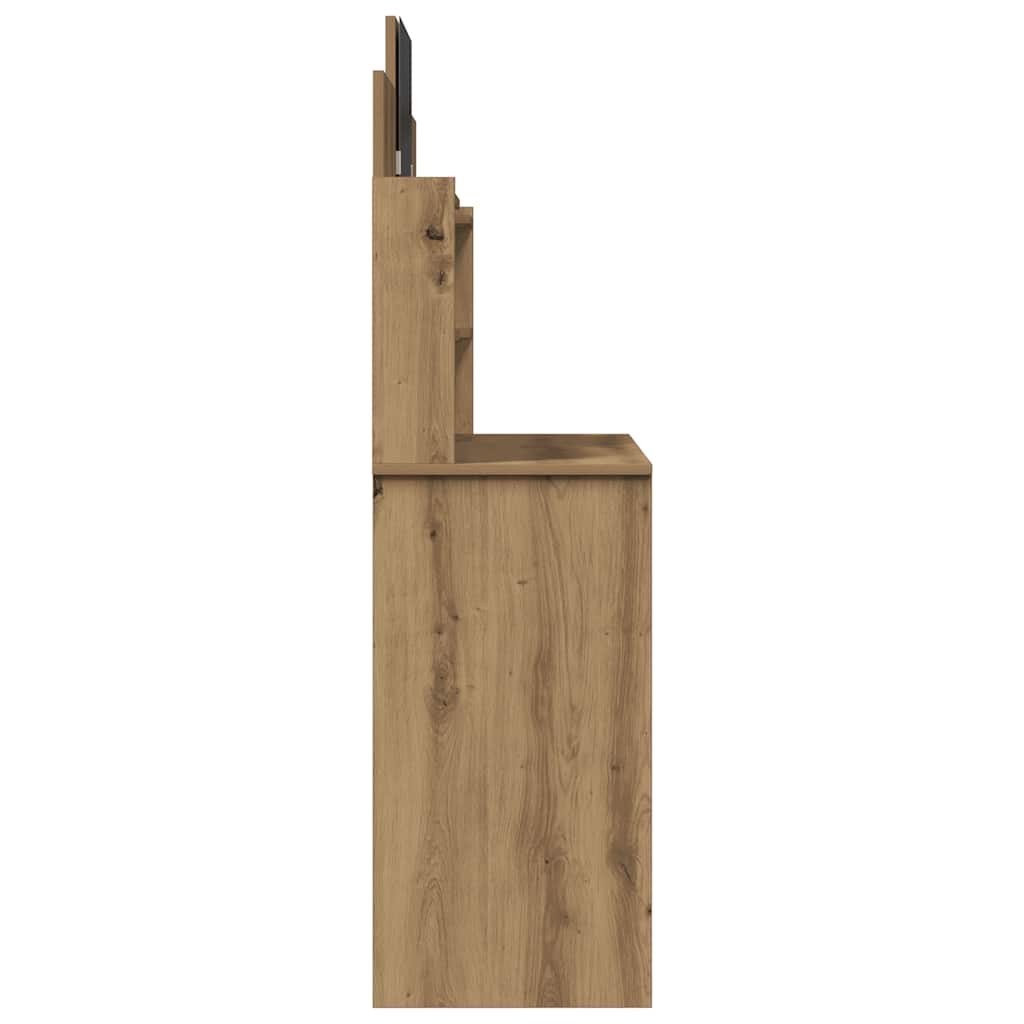 vidaXL Masa de toaleta cu oglinda Artisan Stejar 96x39x142 cm vidaXL Masa de toaleta cu oglinda Artisan Stejar 96x39x142 cm