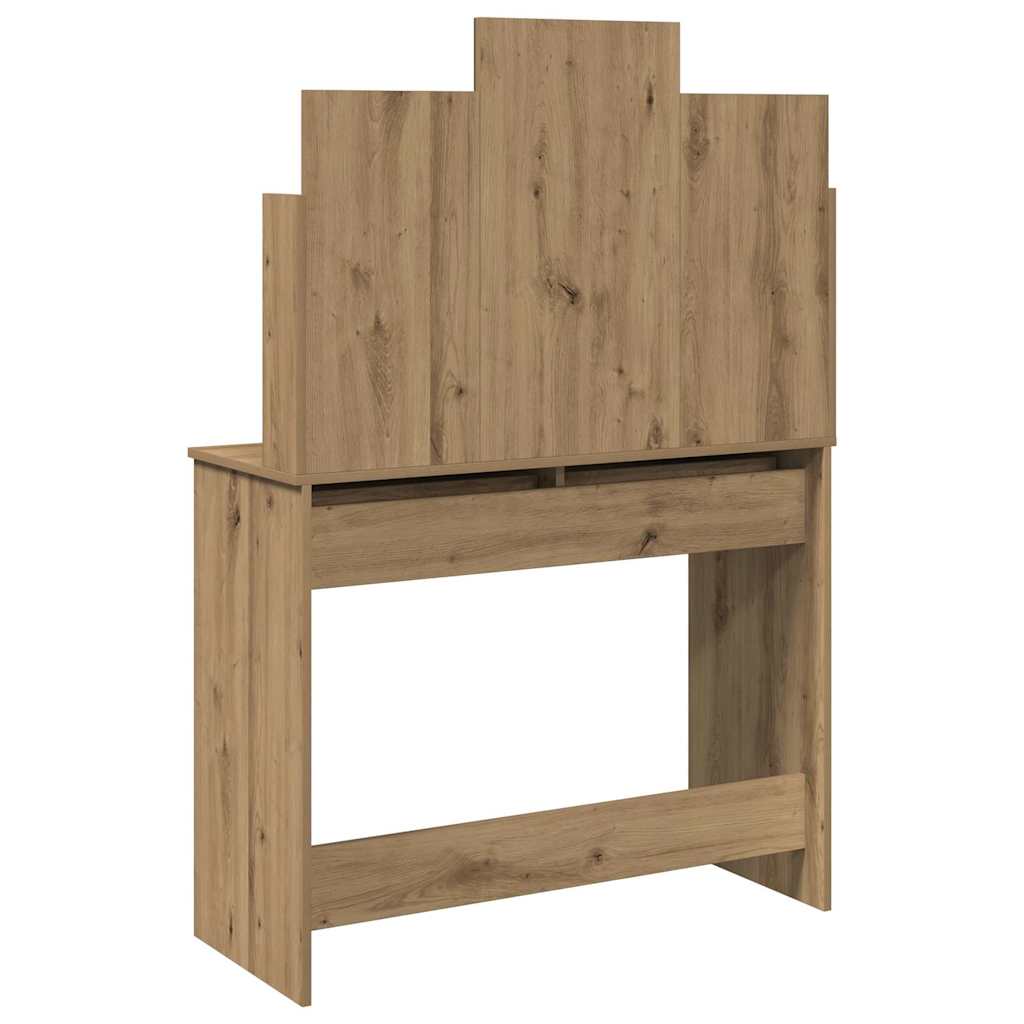 vidaXL Masa de toaleta cu oglinda Artisan Stejar 96x39x142 cm vidaXL Masa de toaleta cu oglinda Artisan Stejar 96x39x142 cm