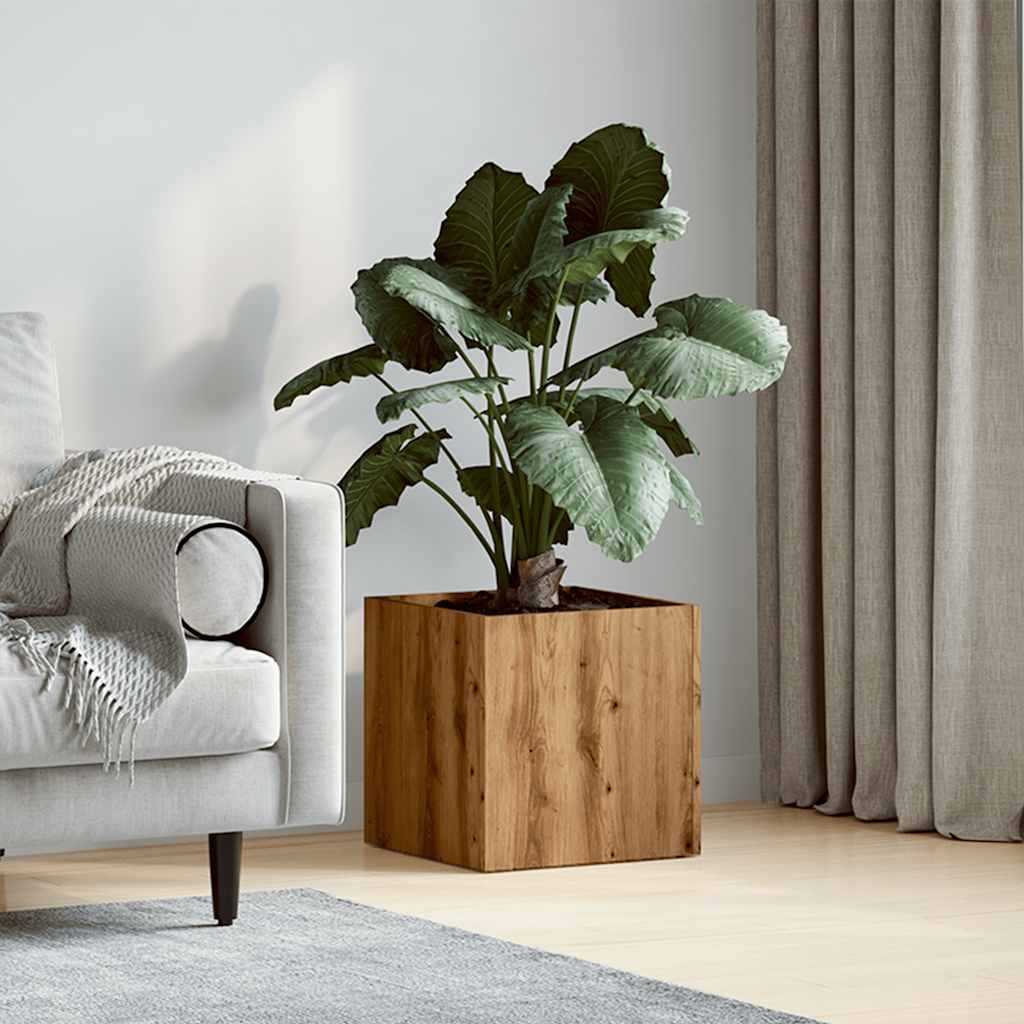 vidaXL Cutie de jardiniera Stejar Artizanal 40x40x40 cm Lemn prelucrat
