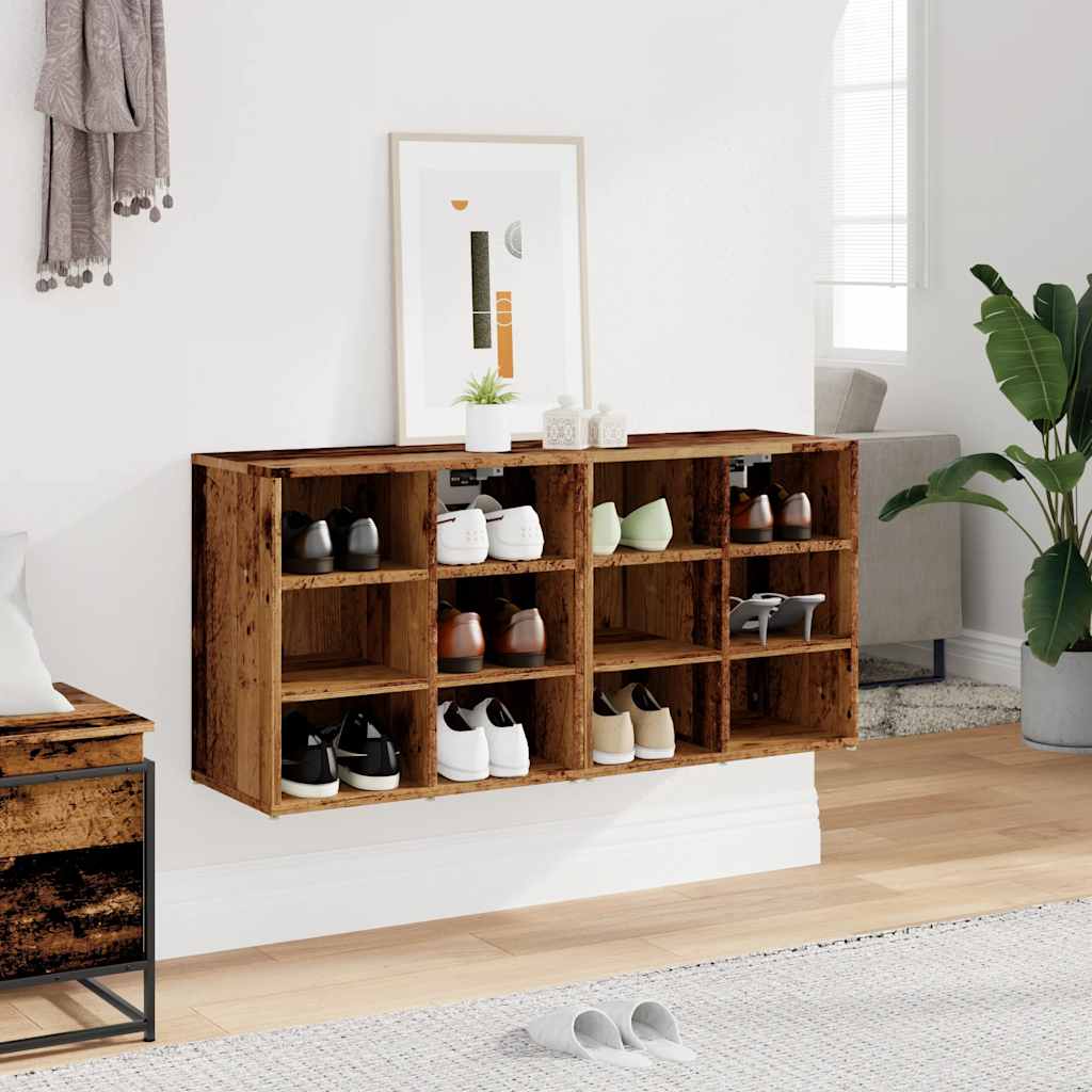 vidaXL Dulapuri de pantofi 2 buc Lemn vechi 52x30x50 cm vidaXL Dulapuri de pantofi 2 buc Lemn vechi 52x30x50 cm