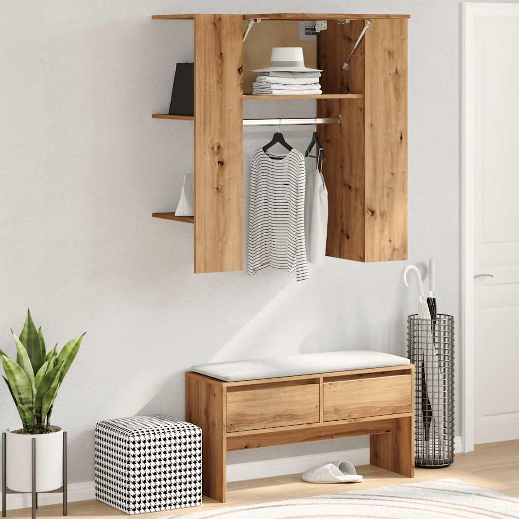 vidaXL Dulap pentru hol Stejar Artizanal 97,5x37x99 cm Lemn prelucrat vidaXL Dulap pentru hol Stejar Artizanal 97,5x37x99 cm Lemn prelucrat
