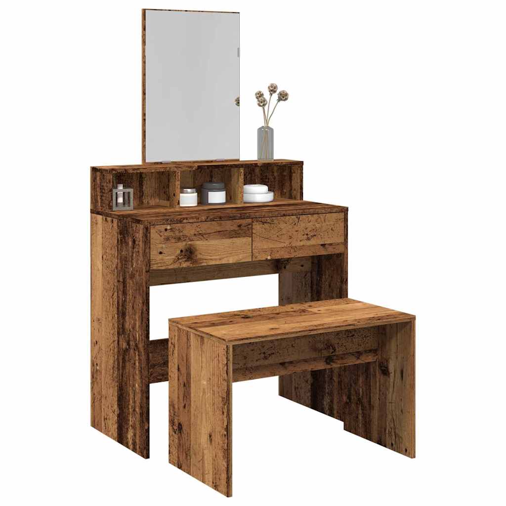 vidaXL Taburet de toaletă din lemn vechi 70x35x45 cm lemn prelucrat vidaXL Taburet de toaletă din lemn vechi 70x35x45 cm lemn prelucrat