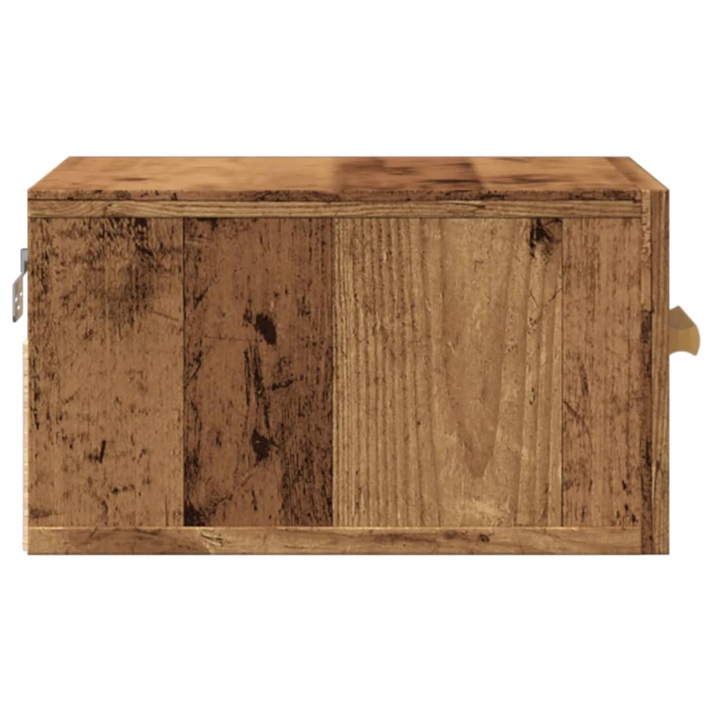 vidaXL Noptiere de perete, 2 buc., lemn vechi, 35x35x20 cm