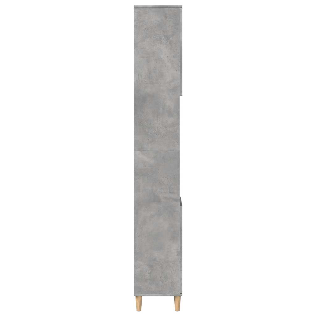 vidaXL Dulap de baie, gri beton, 30x30x190 cm, lemn prelucrat