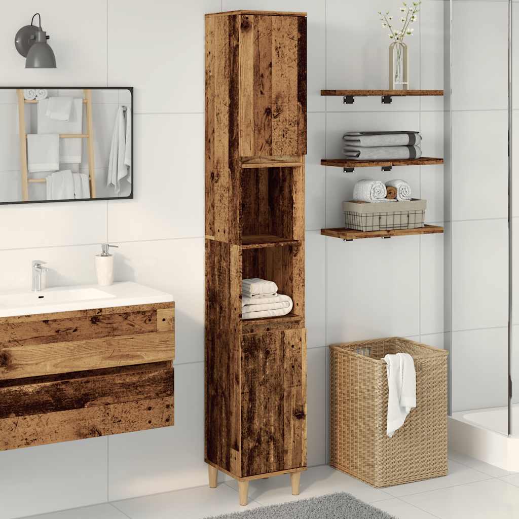 vidaXL Dulap de baie, lemn vechi, 30x30x190 cm, lemn prelucrat vidaXL Dulap de baie, lemn vechi, 30x30x190 cm, lemn prelucrat