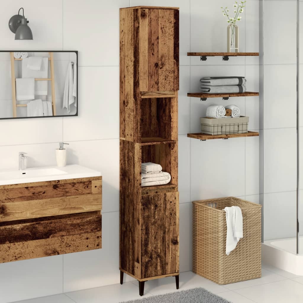 vidaXL Dulap de baie, lemn vechi, 30x30x190 cm, lemn prelucrat vidaXL Dulap de baie, lemn vechi, 30x30x190 cm, lemn prelucrat