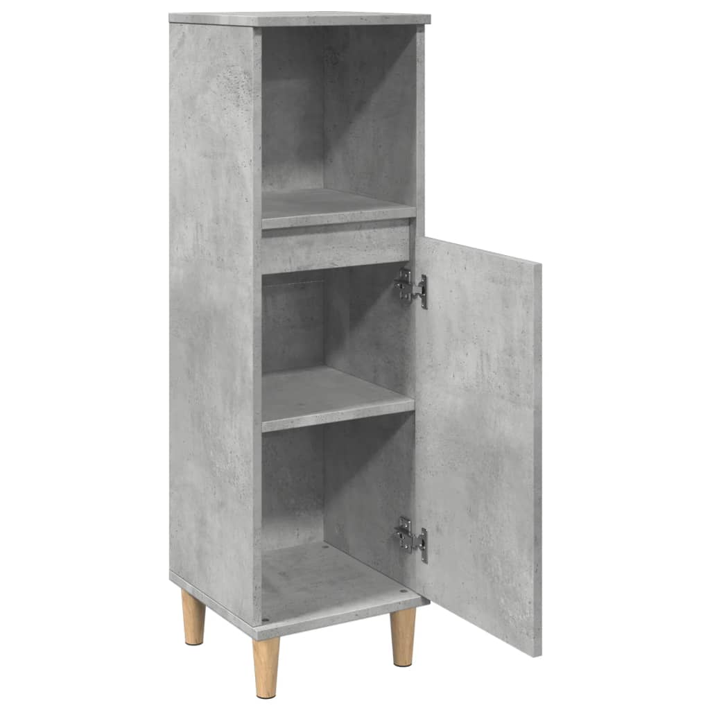 vidaXL Dulap de baie, gri beton, 30x30x100 cm, lemn prelucrat