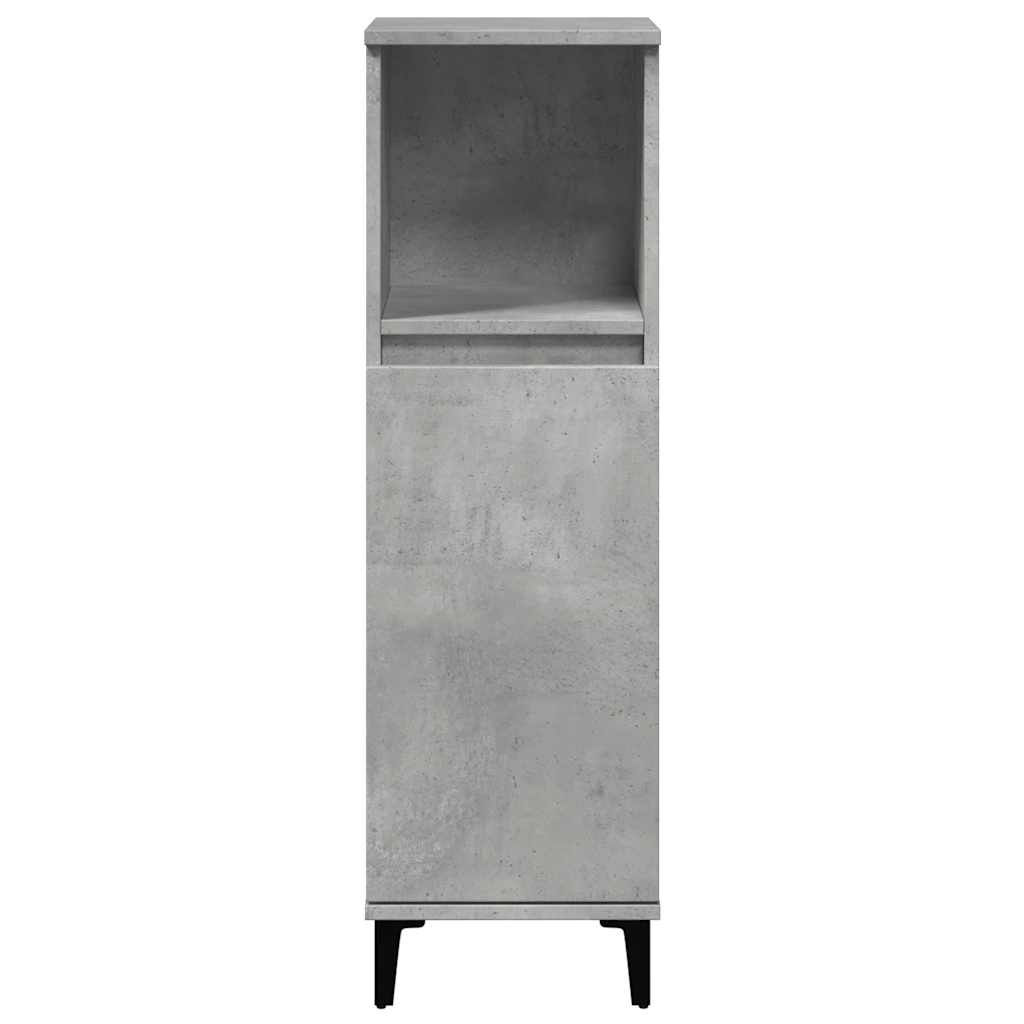 vidaXL Dulap de baie, gri beton, 30x30x100 cm, lemn prelucrat